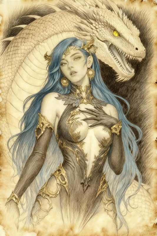 Cthulhu Mythos Ayi'ig "God of Venomous Wrath" Serpent God Icy Opalite Pendant - Great Old Ones Jewelry
